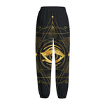 Geometric Eye of Providence Print Fleece Lined Knit Pants