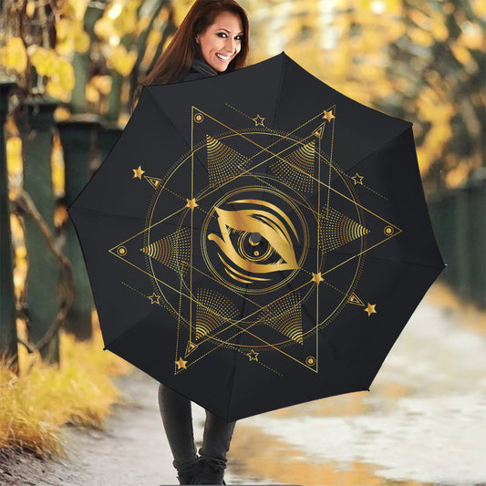 Geometric Eye of Providence Print Foldable Umbrella