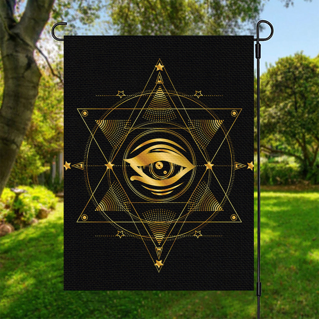 Geometric Eye of Providence Print Garden Flag