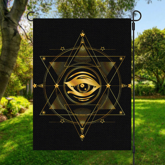 Geometric Eye of Providence Print Garden Flag