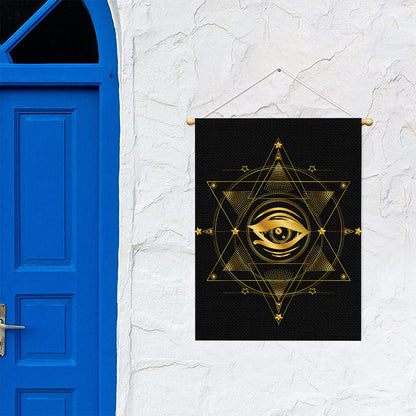 Geometric Eye of Providence Print Garden Flag