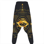 Geometric Eye of Providence Print Hammer Pants