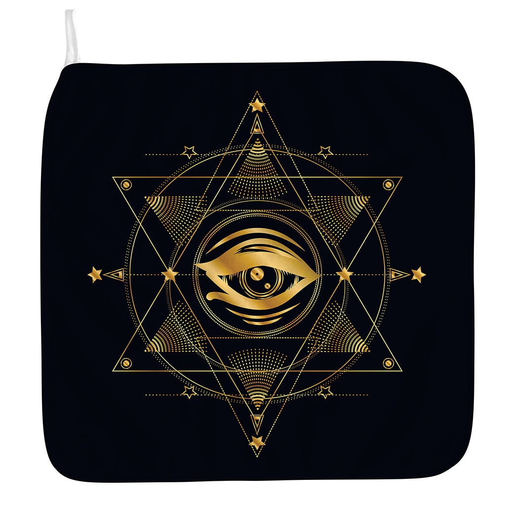 Geometric Eye of Providence Print Hand Towel