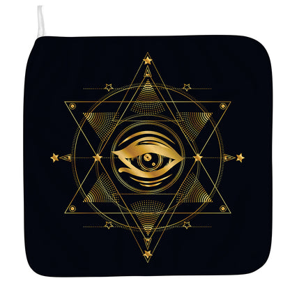 Geometric Eye of Providence Print Hand Towel