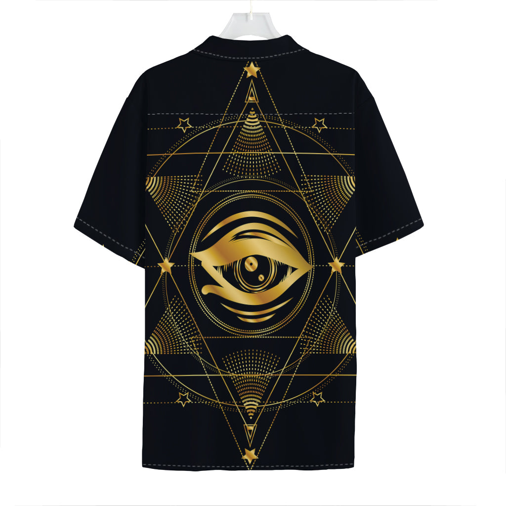 Geometric Eye of Providence Print Hawaiian Shirt