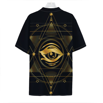 Geometric Eye of Providence Print Hawaiian Shirt