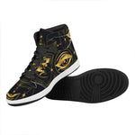 Geometric Eye of Providence Print High Top Leather Sneakers
