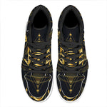 Geometric Eye of Providence Print High Top Leather Sneakers