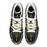 Geometric Eye of Providence Print High Top Leather Sneakers