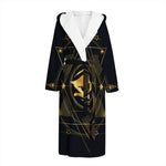 Geometric Eye of Providence Print Hooded Bathrobe