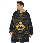 Geometric Eye of Providence Print Hoodie Blanket