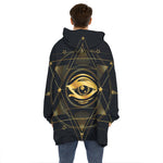 Geometric Eye of Providence Print Hoodie Blanket