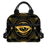 Geometric Eye of Providence Print Insulated Lunch Bag