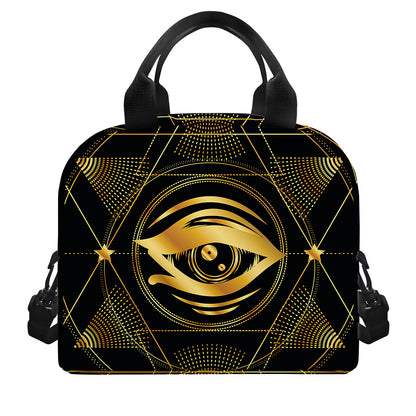 Geometric Eye of Providence Print Insulated Lunch Bag