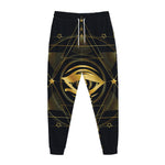 Geometric Eye of Providence Print Jogger Pants