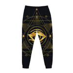 Geometric Eye of Providence Print Jogger Pants
