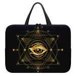 Geometric Eye of Providence Print Laptop Sleeve With Handle