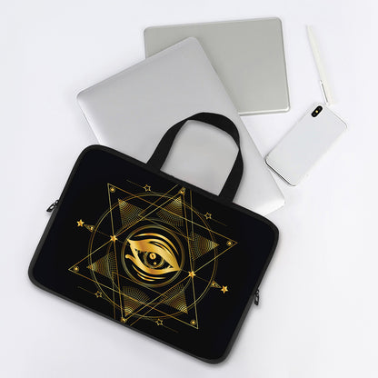 Geometric Eye of Providence Print Laptop Sleeve With Handle
