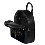 Geometric Eye of Providence Print Leather Backpack