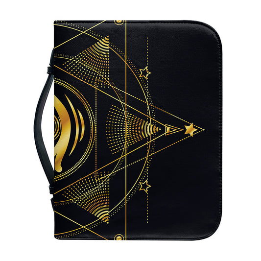 Geometric Eye of Providence Print Leather Bible Cover