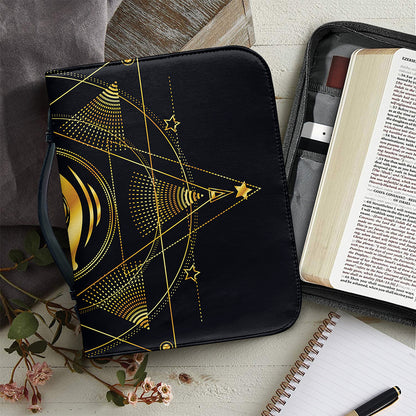 Geometric Eye of Providence Print Leather Bible Cover