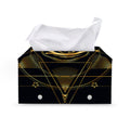 Geometric Eye of Providence Print Leather Tissue Box Cover