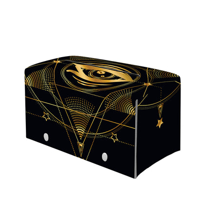 Geometric Eye of Providence Print Leather Tissue Box Cover