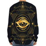 Geometric Eye of Providence Print Long Sleeve Baseball Jersey
