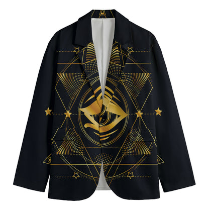 Geometric Eye of Providence Print Men's Blazer