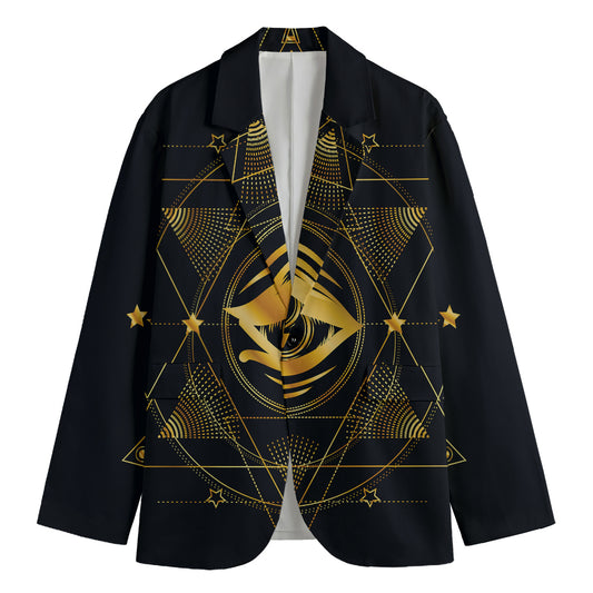 Geometric Eye of Providence Print Men's Blazer