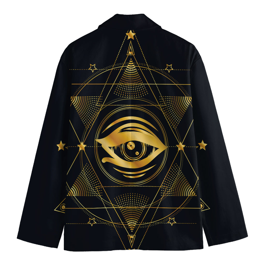 Geometric Eye of Providence Print Men's Blazer