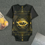 Geometric Eye of Providence Print Men's Bodysuit