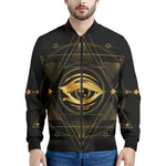 Geometric Eye of Providence Print Men's Bomber Jacket