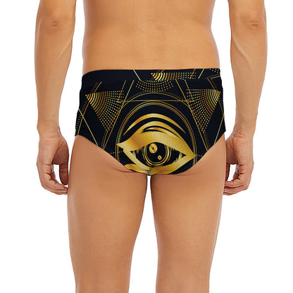 Geometric Eye of Providence Print Men's Briefs