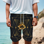 Geometric Eye of Providence Print Men's Cargo Shorts