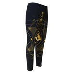 Geometric Eye of Providence Print Men's Compression Pants