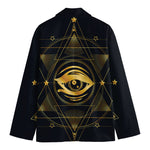 Geometric Eye of Providence Print Men's Cotton Blazer