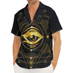 Geometric Eye of Providence Print Men's Deep V-Neck Shirt