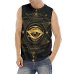 Geometric Eye of Providence Print Men's Fitness Tank Top