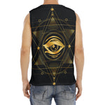 Geometric Eye of Providence Print Men's Fitness Tank Top