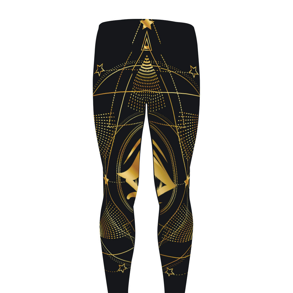 Geometric Eye of Providence Print Men's leggings