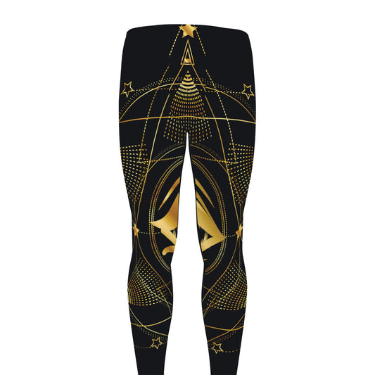 Geometric Eye of Providence Print Men's leggings