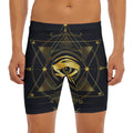 Geometric Eye of Providence Print Men's Long Boxer Briefs