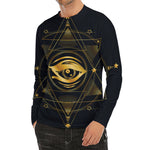 Geometric Eye of Providence Print Men's Long Sleeve Rash Guard
