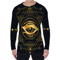 Geometric Eye of Providence Print Men's Long Sleeve T-Shirt
