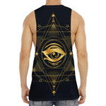 Geometric Eye of Providence Print Men's Muscle Tank Top