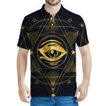 Geometric Eye of Providence Print Men's Polo Shirt