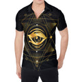 Geometric Eye of Providence Print Men's Shirt