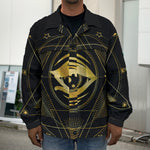 Geometric Eye of Providence Print Men's Shirt Jacket