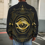 Geometric Eye of Providence Print Men's Shirt Jacket